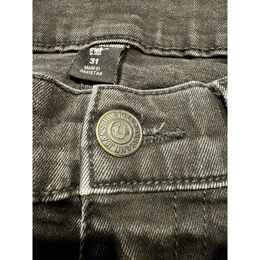 True Religion Relaxed Slim Geno Denim Jeans Mens Black 31x30